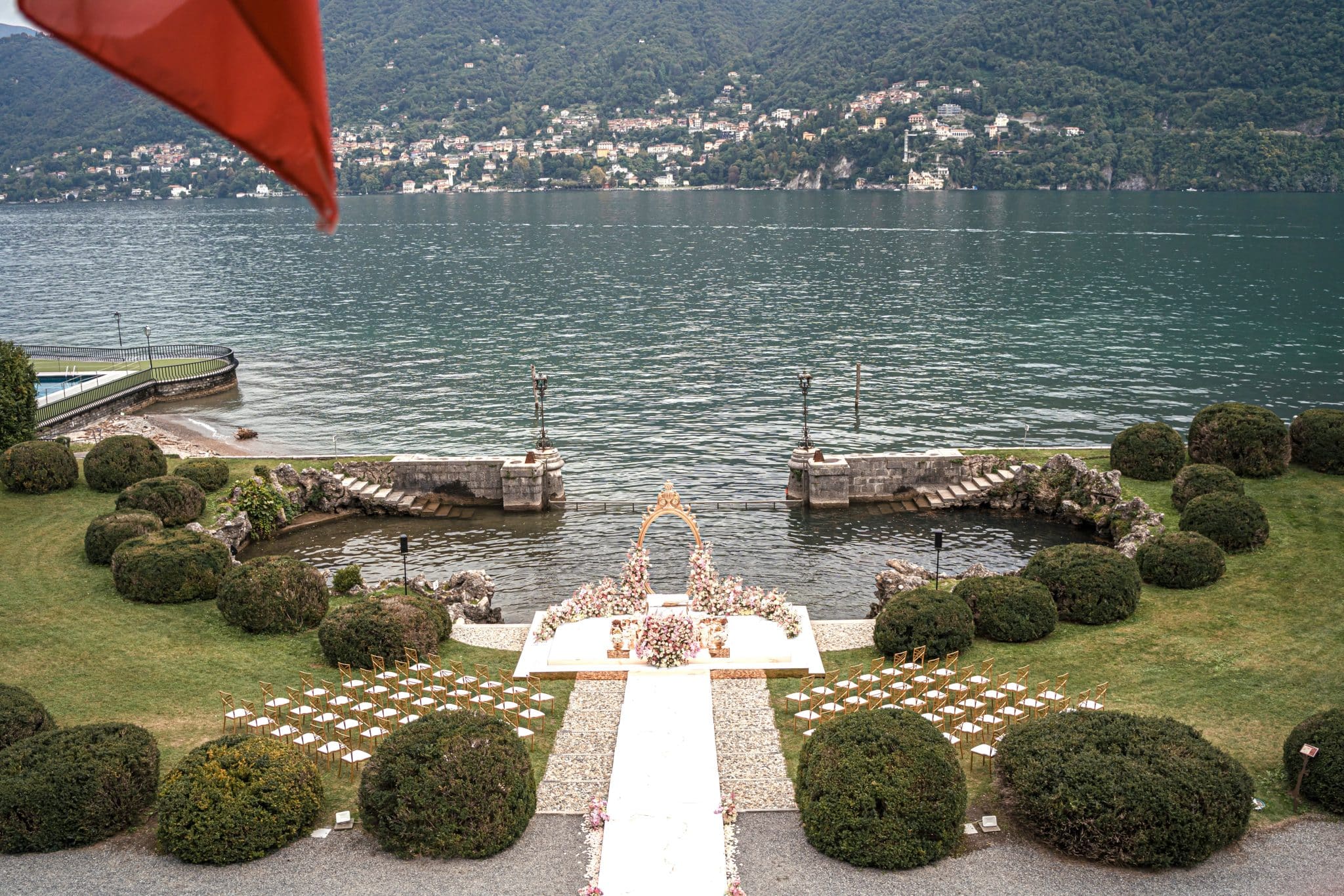 Villa erba lake como wedding dinner