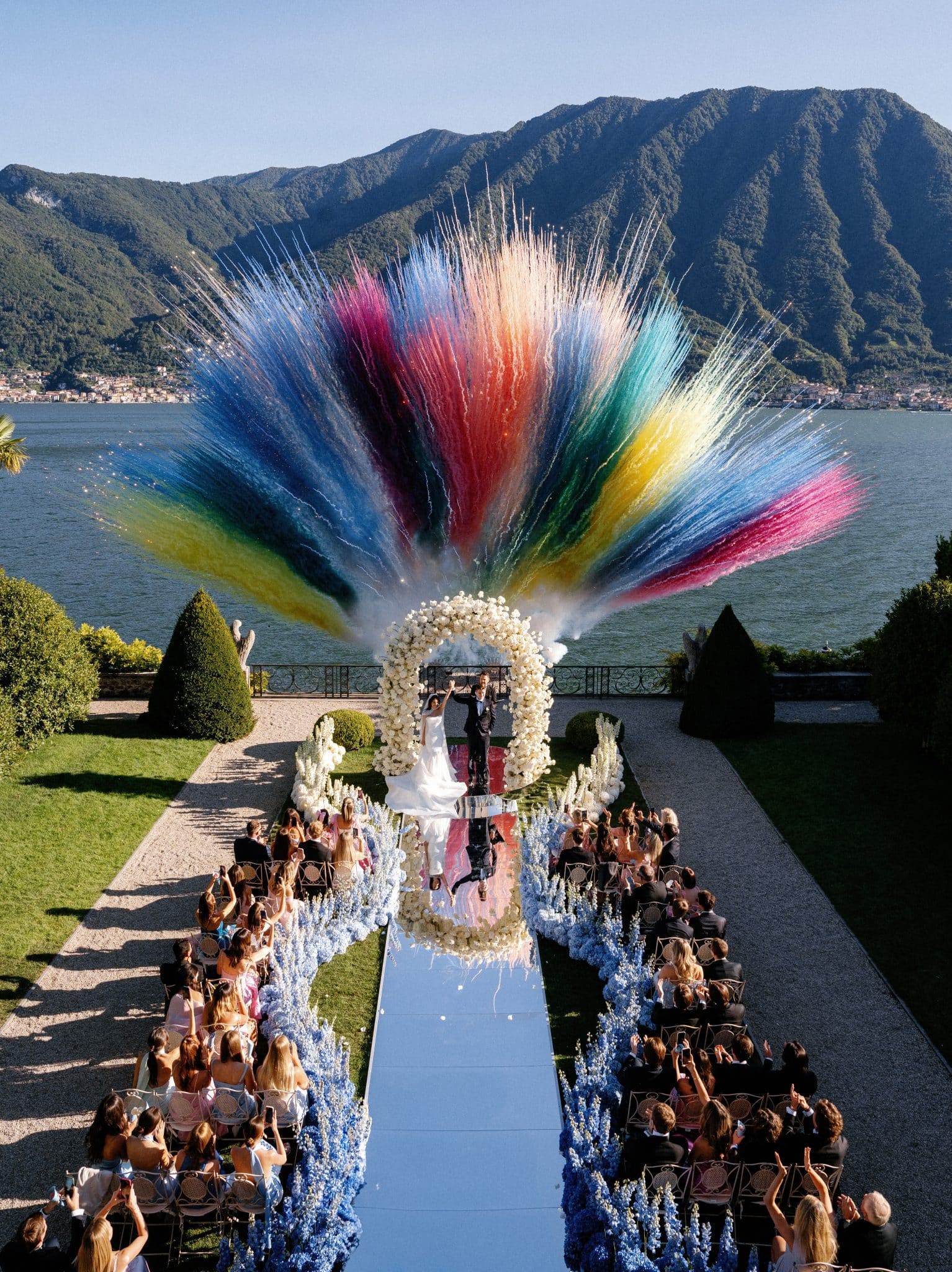 Wedding ceremony in italy at Villa Balbiano, Lake Como